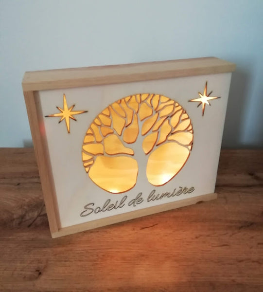 boite bois déco lumineuse de votre choix